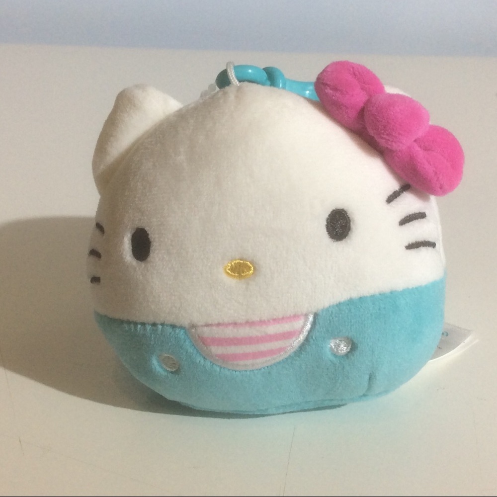Hello Kitty Squishmallow Mini Plush w/ Clip Key Chain Bag Charm Blue Teal Pink